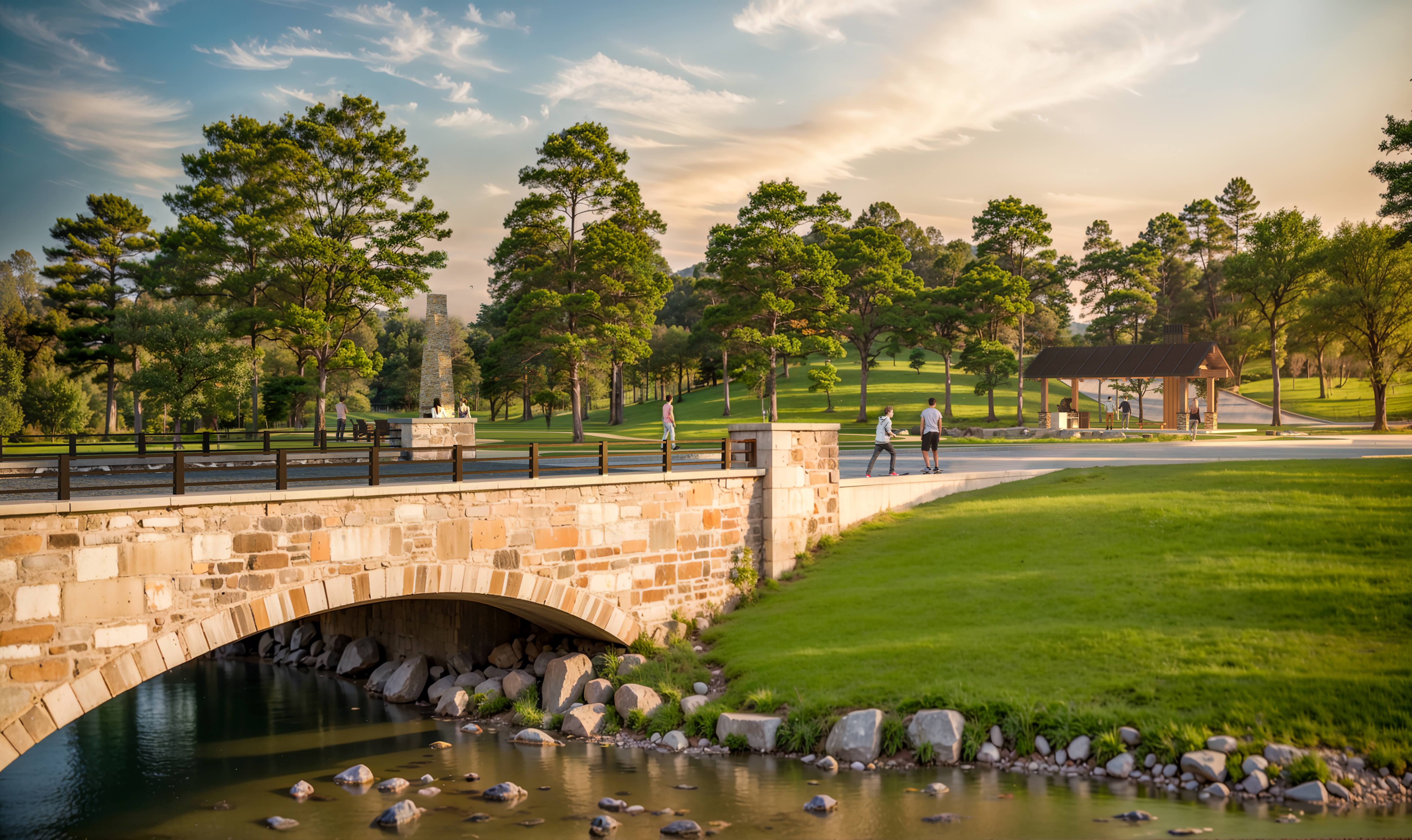 Capital-Creek-Ranch-Community-Park-Space-Exterior-Eye-Level-Dusk-Willis-TX